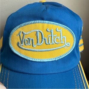 Von Dutch Trucker Hat Blue & Yellow Y2K Vintage Vibes – Kustom Made